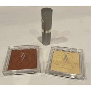 Ybf  Set Of 3 cosmetics - Bronzing & Yellow Pressed  Powder & Lipstick - New